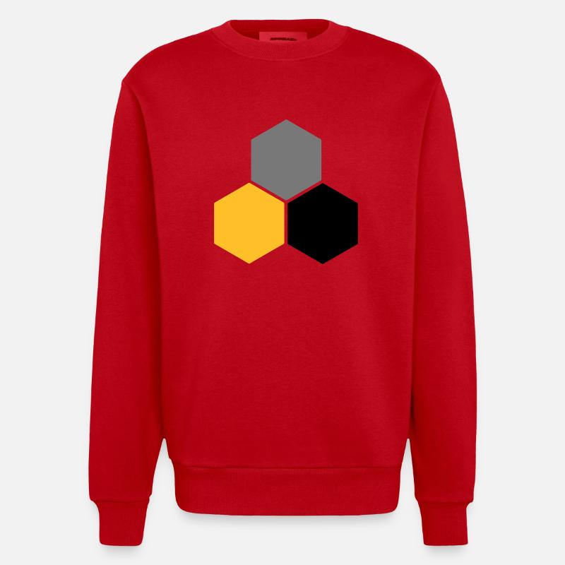 Wabe 5 - Heavyweight Oversized Organic Crew Neck Made in EU - Rot