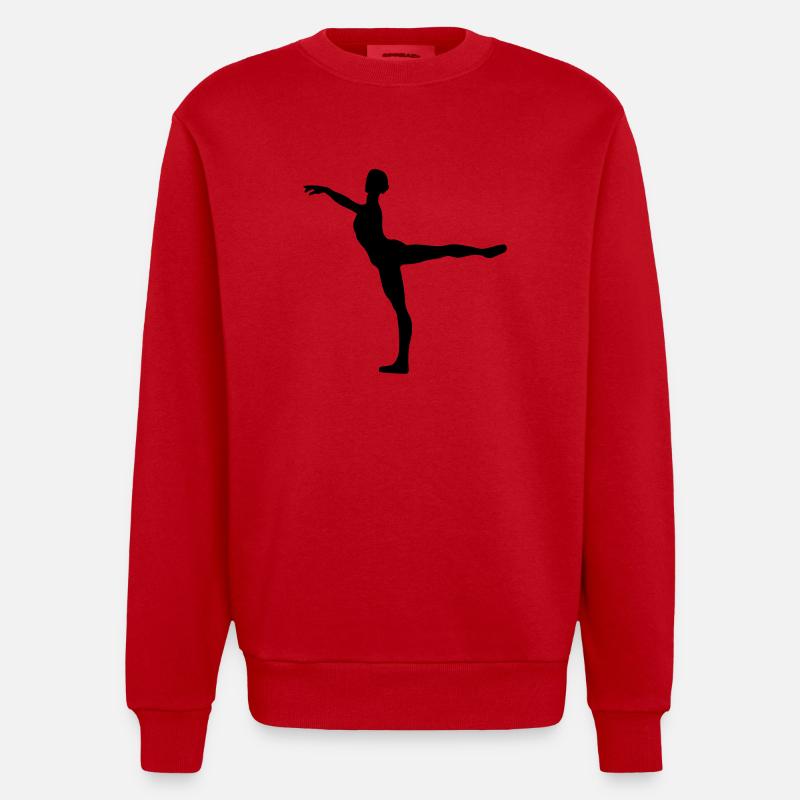 Danseuse de ballet vecteur Silhouette - Sweat bio épais oversize fabriqué en UE - rouge