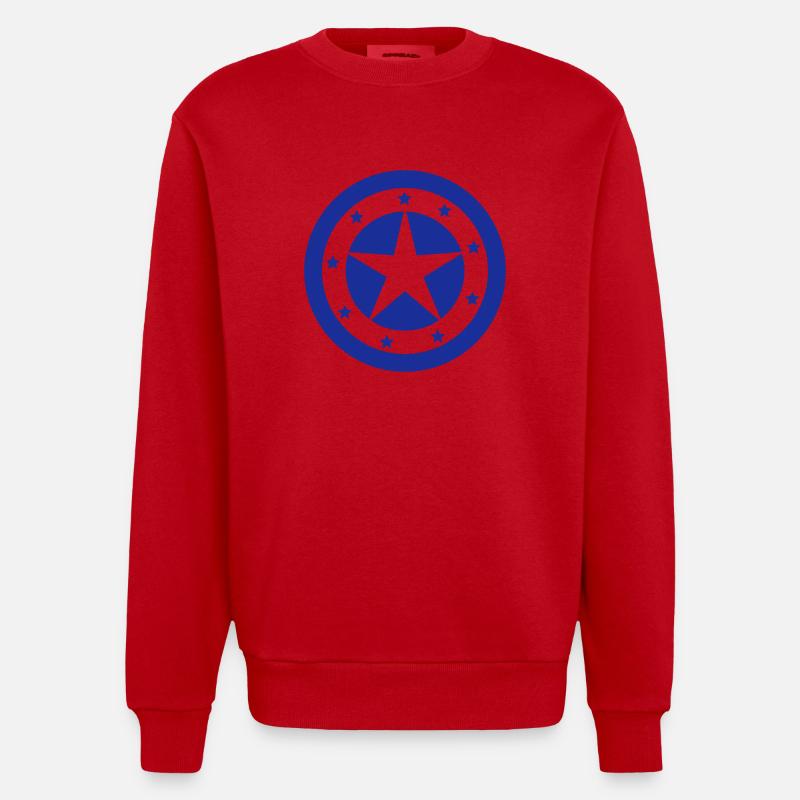 étoiles / stars (texas, 1c) - Sweat bio épais oversize fabriqué en UE - rouge
