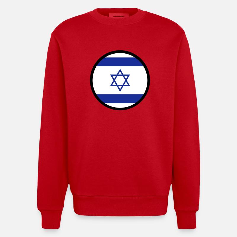 Sous le signe d Israël - Sweat bio épais oversize fabriqué en UE - rouge