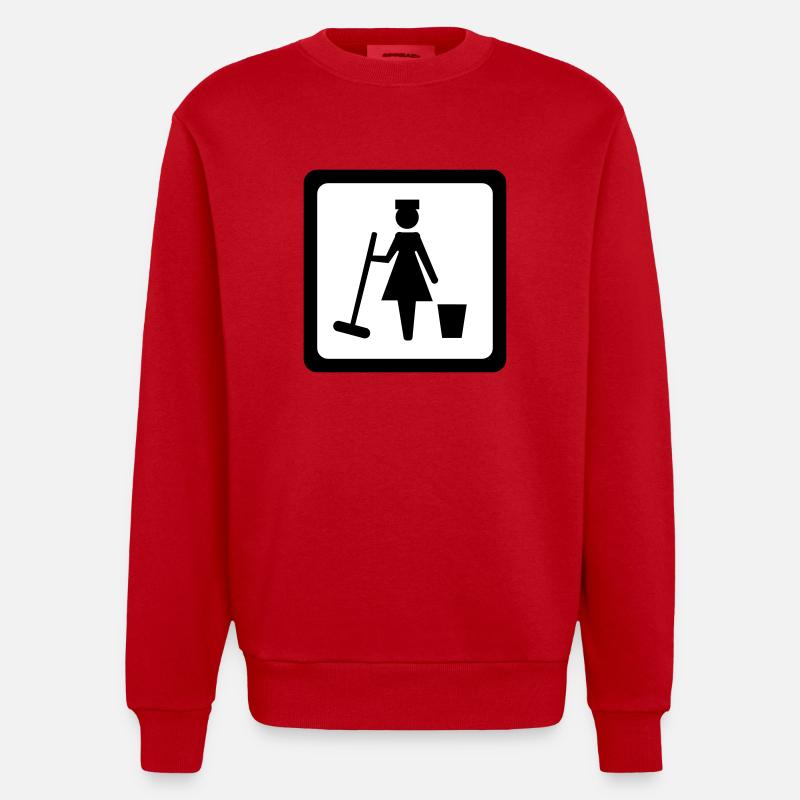 Putzfrau - Heavyweight Oversized Organic Crew Neck Made in EU - Rot