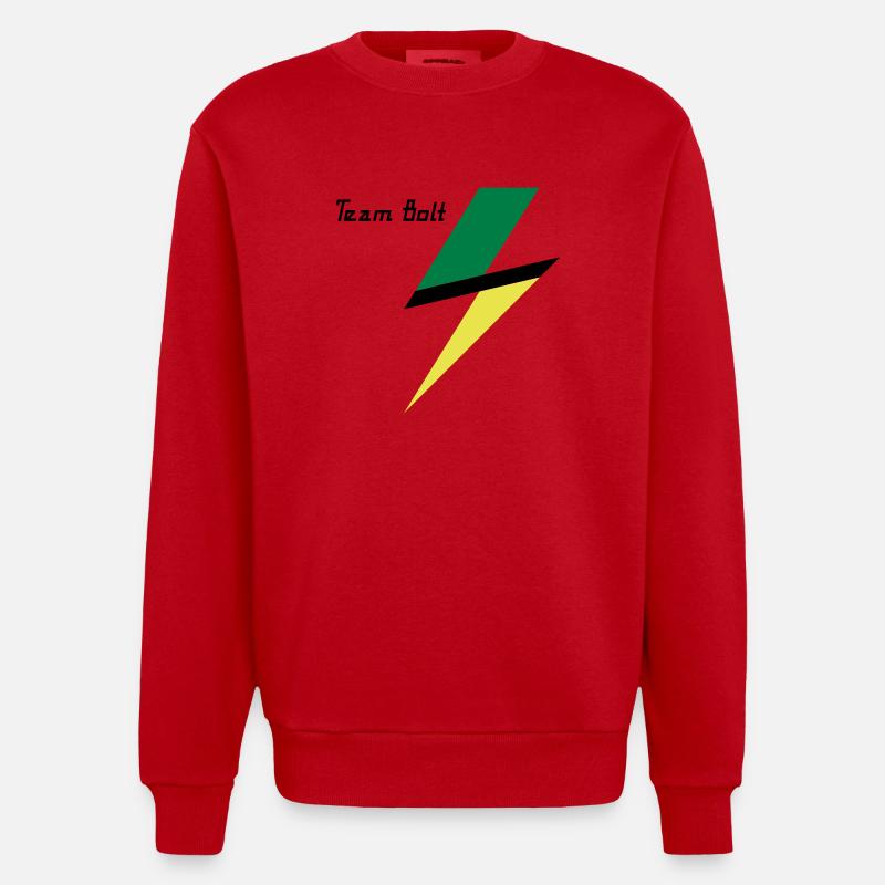 team Bolt - Heavyweight Oversized Organic Crew Neck Made in EU - red