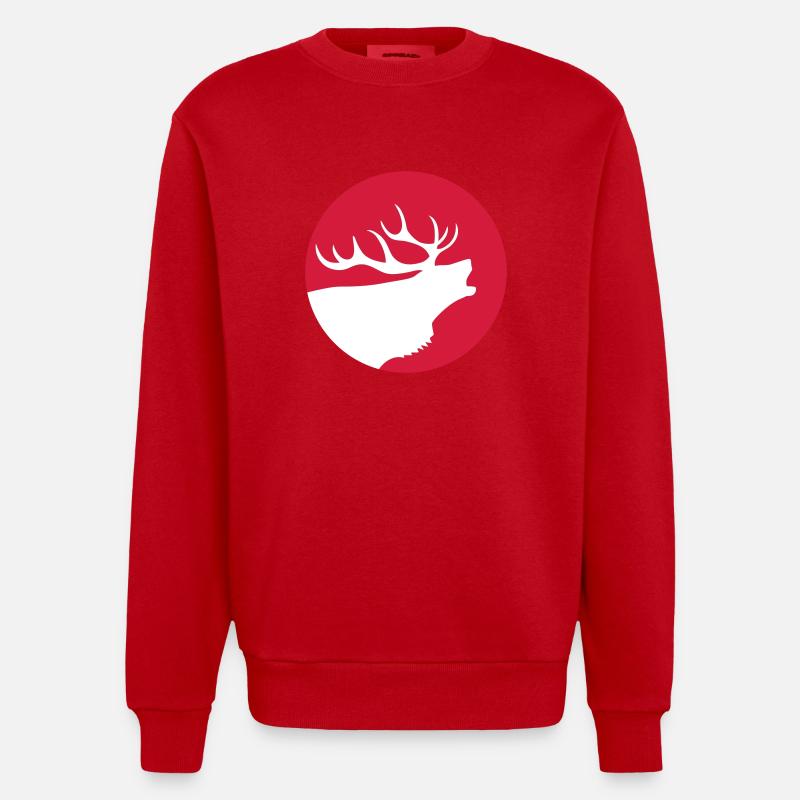Roaring conception de cerfs communs - Sweat bio épais oversize fabriqué en UE - rouge