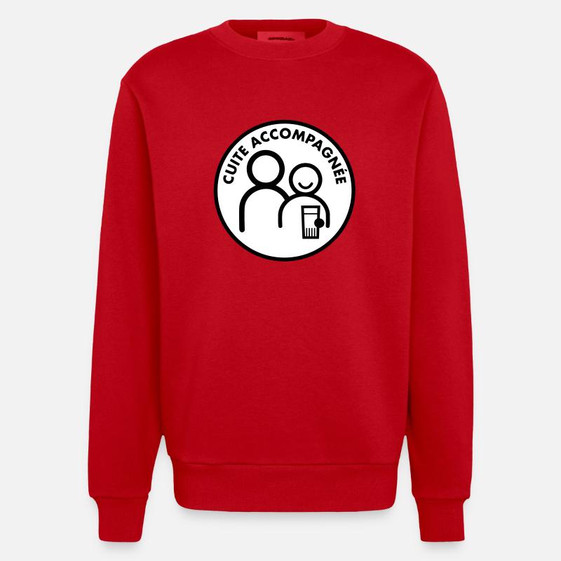 Cotta begleitet (2c) - Heavyweight Oversized Organic Crew Neck Made in EU - Rot