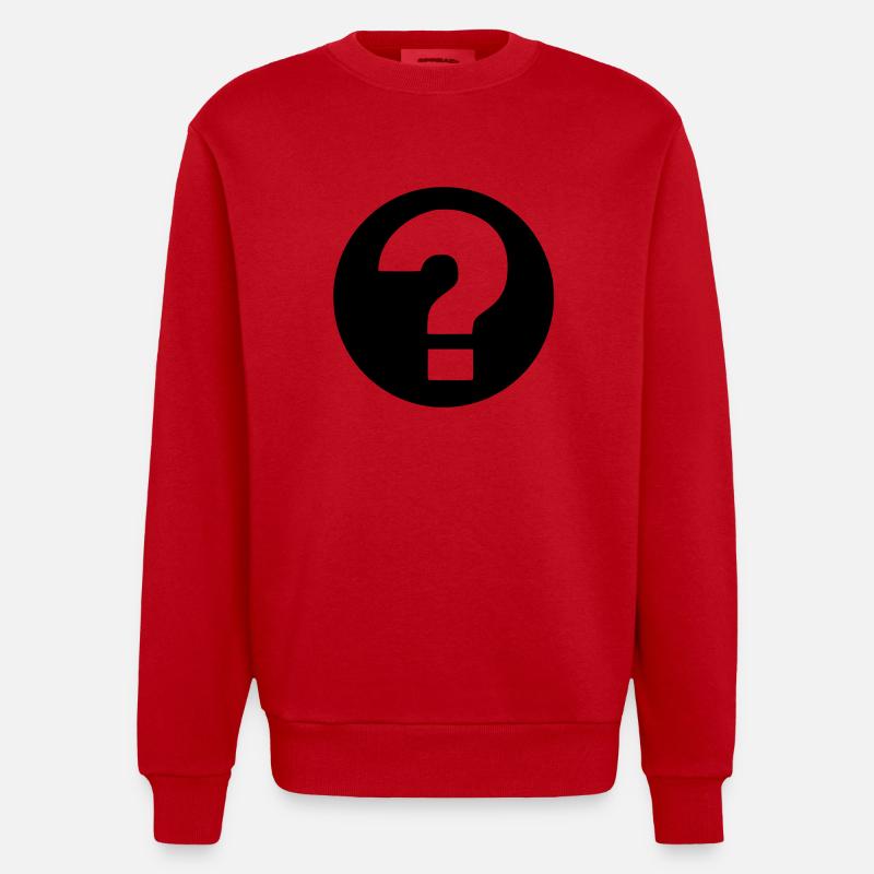 fragezeichen - Heavyweight Oversized Organic Crew Neck Made in EU - Rot