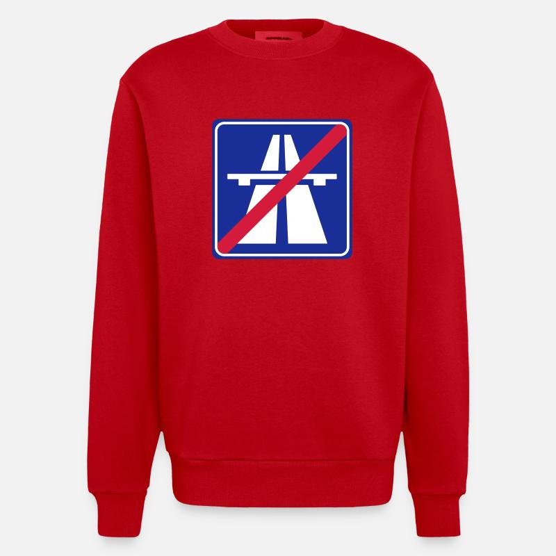 Fin de l'autoroute - Sweat bio épais oversize fabriqué en UE - rouge