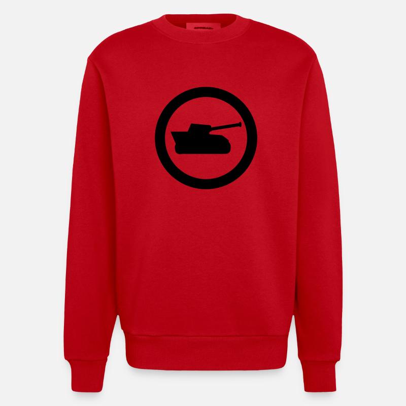 panzer icon - Heavyweight Oversized Organic Crew Neck Made in EU - Rot
