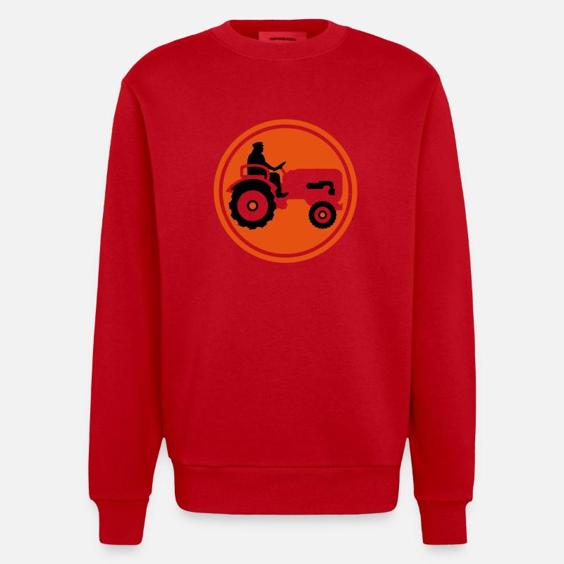 bauer_mit_traktor_032013_a_2c - Heavyweight Oversized Organic Crew Neck Made in EU - red