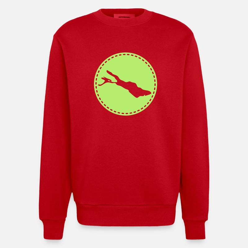 Bodensee - Heavyweight Oversized Organic Crew Neck Made in EU - Rot