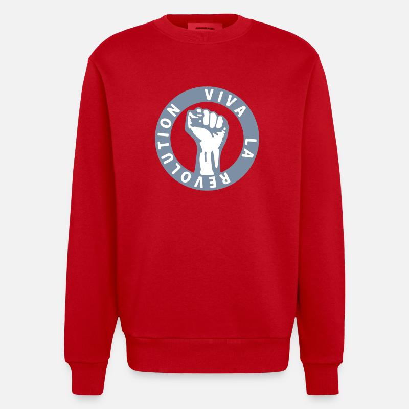 Viva La Revolution - Heavyweight Oversized Organic Crew Neck Made in EU - Rot
