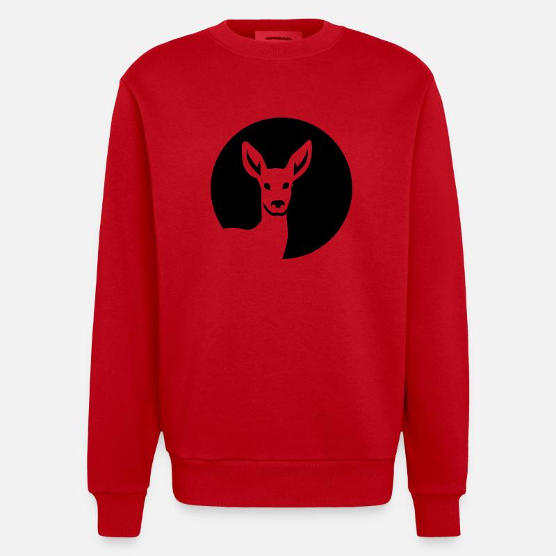 Deer - Heavyweight Oversized Organic Crew Neck Made in EU - red