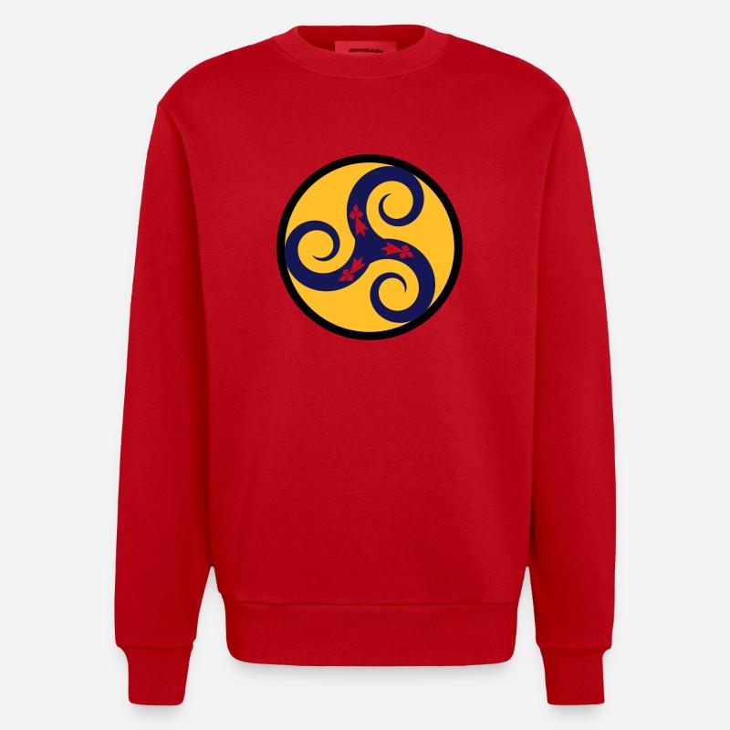 TRISKELL AUX HERMINES - Sweat bio épais oversize fabriqué en UE - rouge