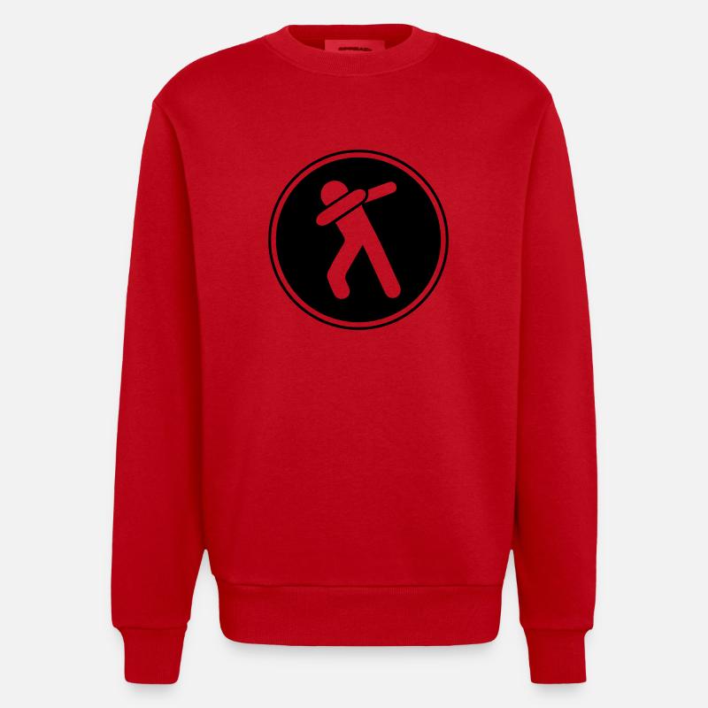 dabbing man icon - Heavyweight Oversized Organic Crew Neck Made in EU - Rot