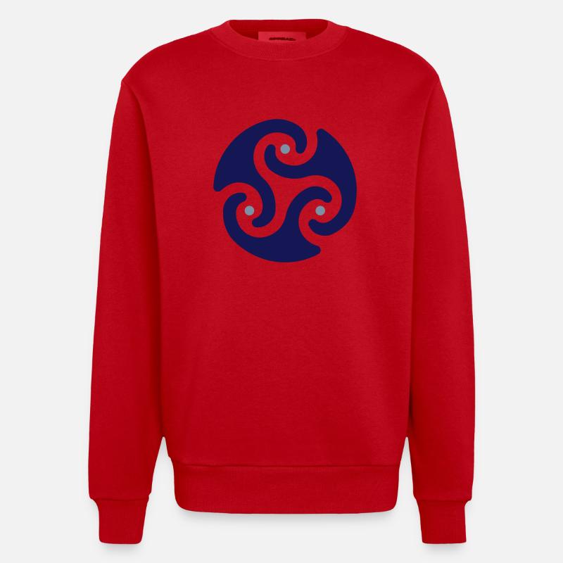 Logo de Wave - Sweat bio épais oversize fabriqué en UE - rouge