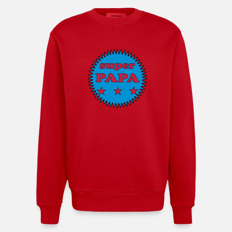PAPA - Heavyweight Oversized Organic Crew Neck Made in EU - Rot