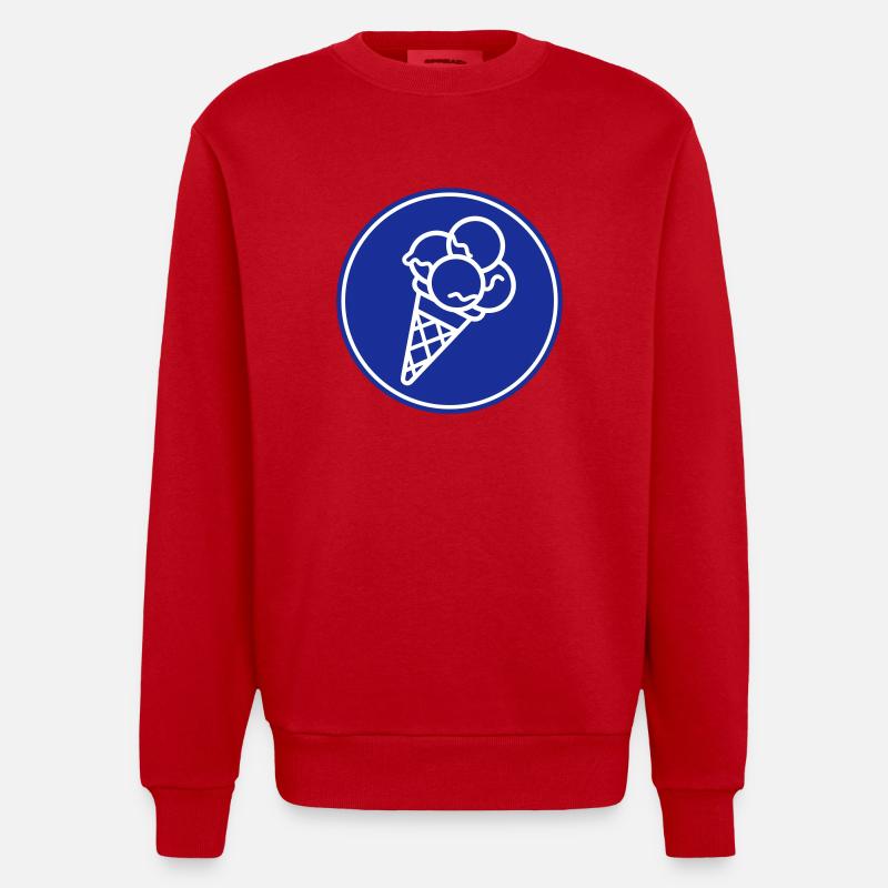 Eicreme Eis Sommer - Heavyweight Oversized Organic Crew Neck Made in EU - Rot