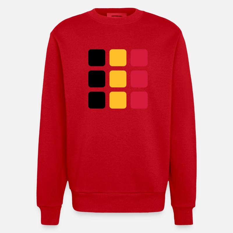 Drapeau (vertical) Carrés VECTOR - Sweat bio épais oversize fabriqué en UE - rouge