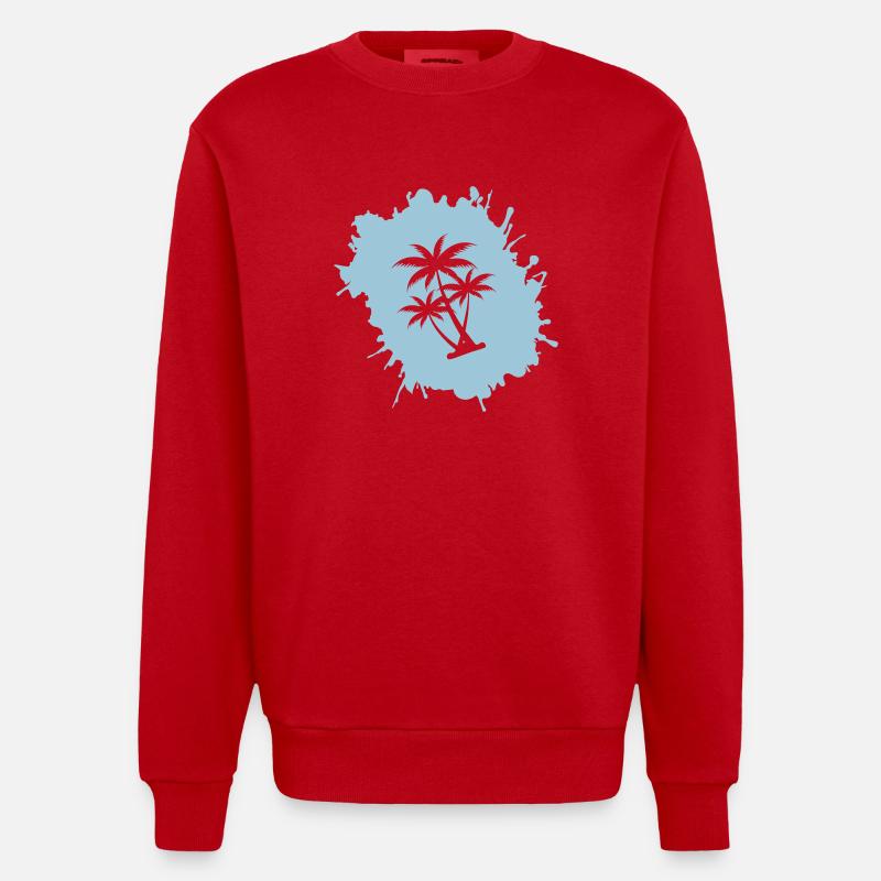 Palm Tree Blobs 2 - Sweat bio épais oversize fabriqué en UE - rouge
