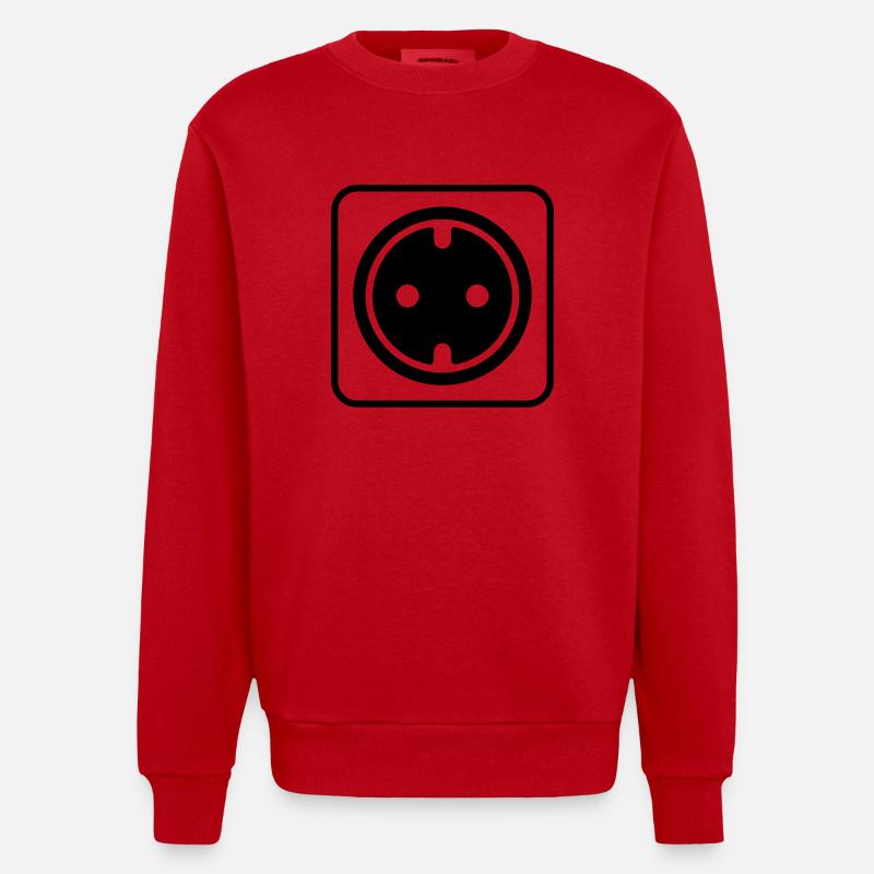 Socket icon - Heavyweight Oversized Organic Crew Neck Made in EU - red