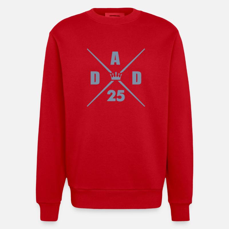 dad 25 daddy - Heavyweight Oversized Organic Crew Neck Made in EU - red