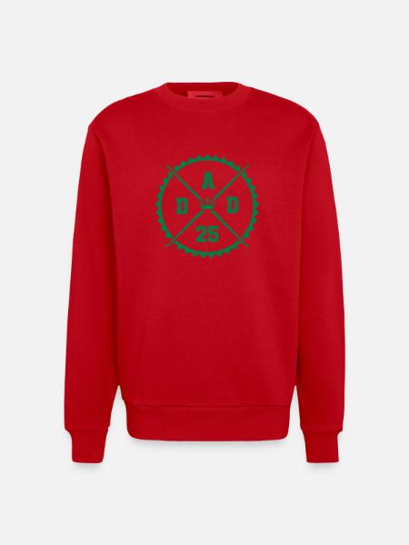 dad 25 - Heavyweight Oversized Organic Crew Neck Made in EU - red