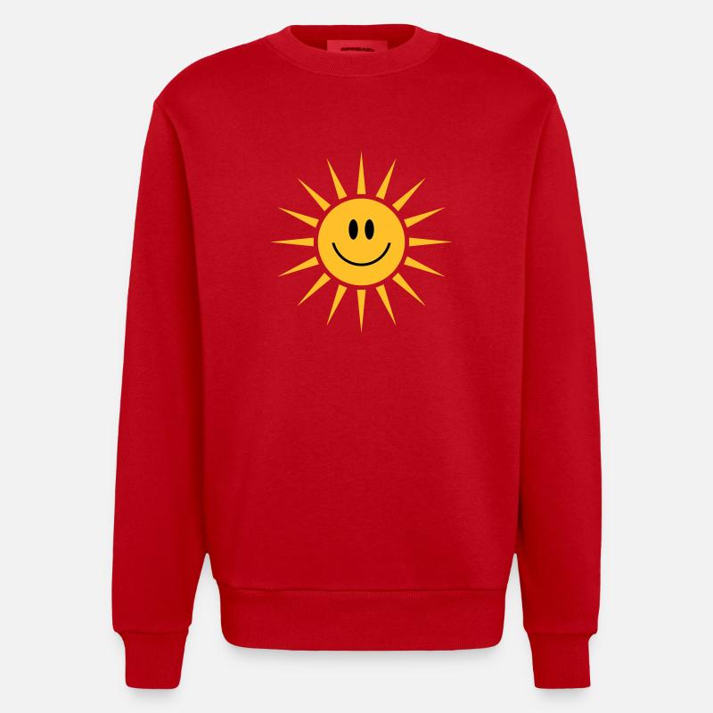 Sonne - Heavyweight Oversized Organic Crew Neck Made in EU - Rot