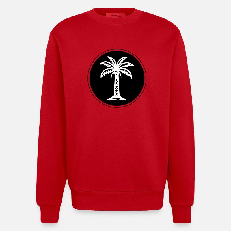 Icône de palmier Icône - Sweat bio épais oversize fabriqué en UE - rouge