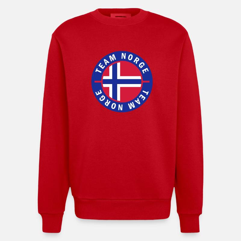 Norge Team Norway - Sweat bio épais oversize fabriqué en UE - rouge