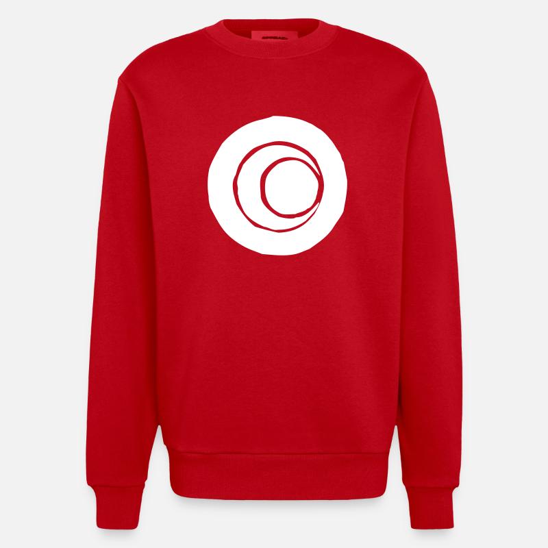 Circles Art... Vector graphic - Heavyweight Oversized Organic Crew Neck Made in EU - red