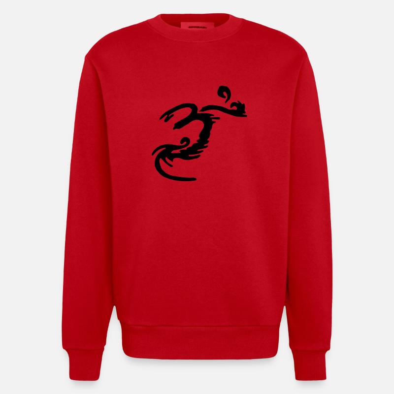 aum_fx2 - Heavyweight Oversized Organic Crew Neck Made in EU - Rot