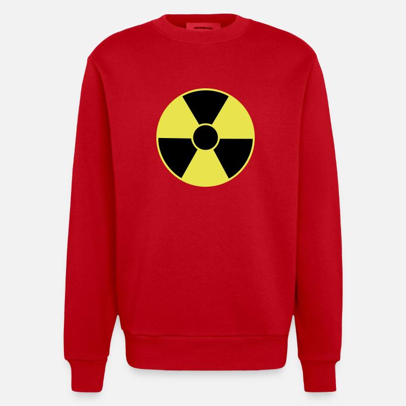 Radio Active Logo X2 DE - Heavyweight Oversized Organic Crew Neck Made in EU - Rot