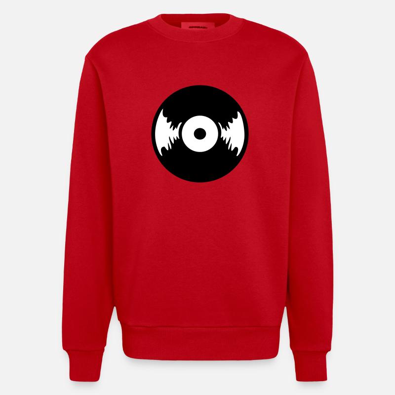 Schallplatte - Heavyweight Oversized Organic Crew Neck Made in EU - Rot