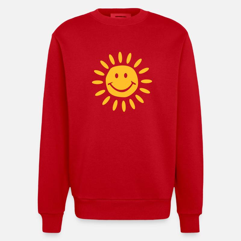 Sonne - Heavyweight Oversized Organic Crew Neck Made in EU - Rot