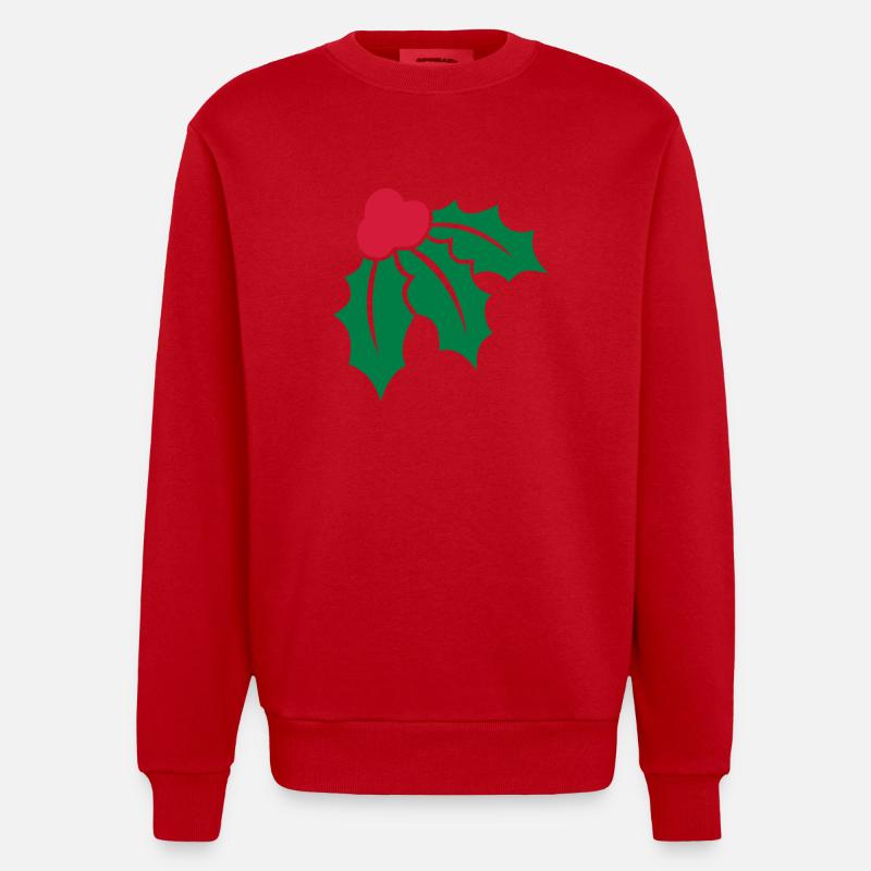 Weihnachtsstechpalme 2 - Heavyweight Oversized Organic Crew Neck Made in EU - Rot