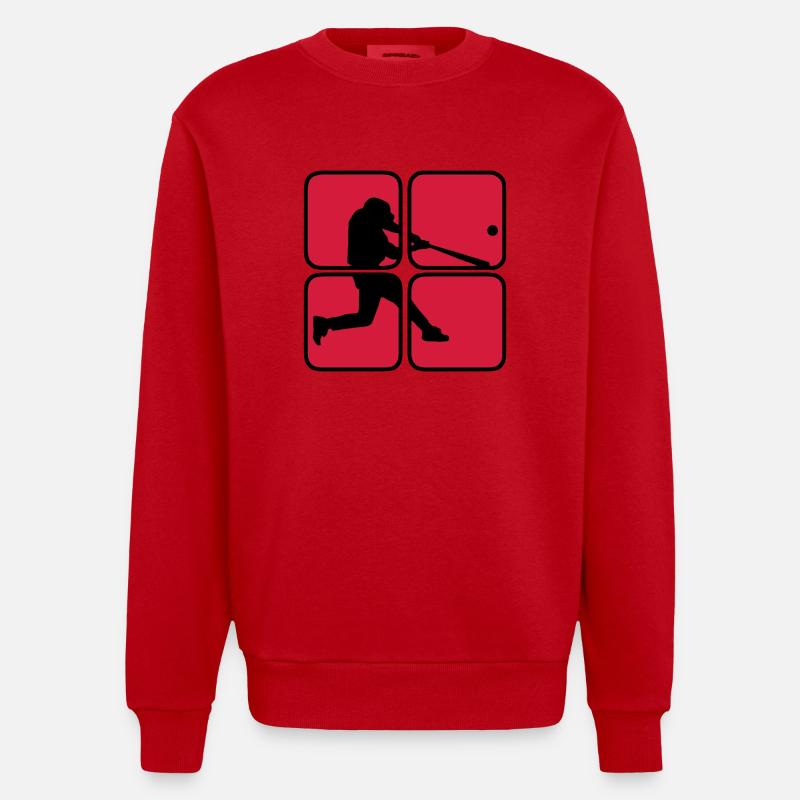 Baseball 2 - Heavyweight Oversized Organic Crew Neck Made in EU - Rot