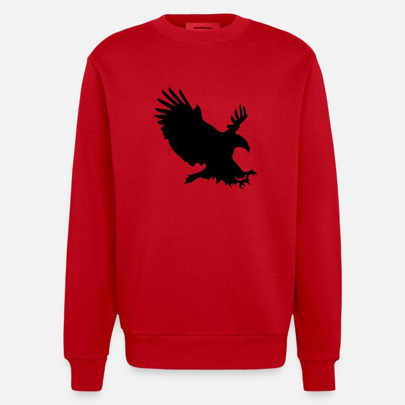 Aigle en vol - Sweat bio épais oversize fabriqué en UE - rouge