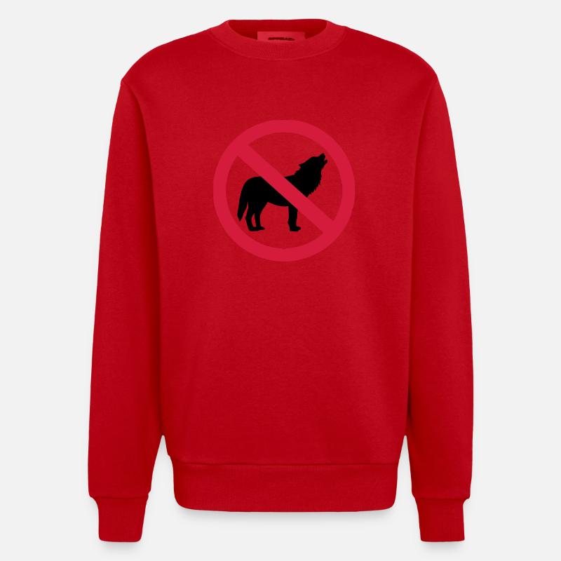 Wolf - Heavyweight Oversized Organic Crew Neck Made in EU - red