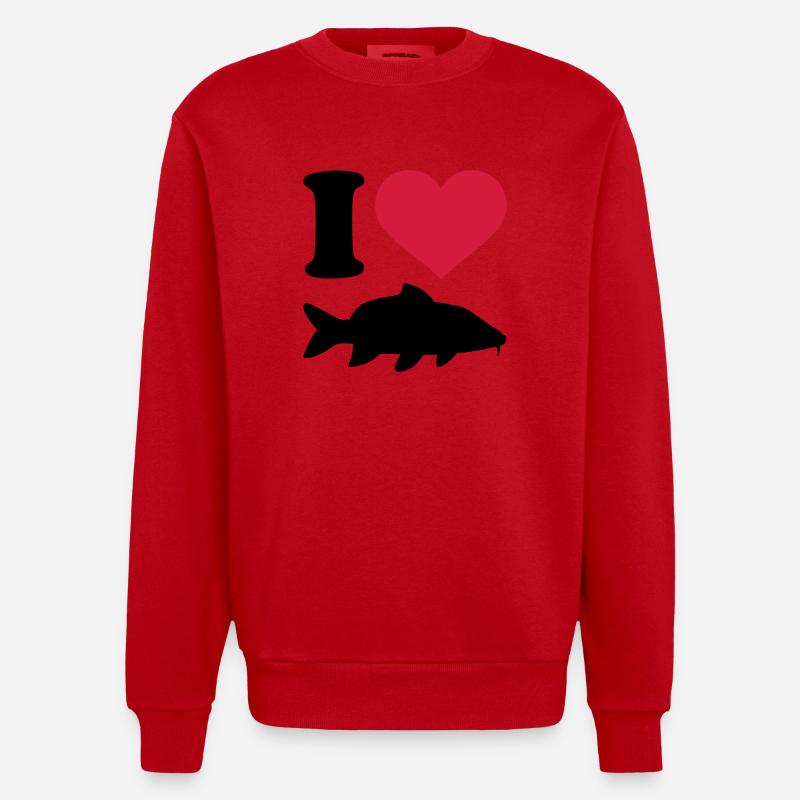 Karpfen - Heavyweight Oversized Organic Crew Neck Made in EU - Rot