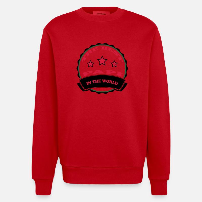 Das beste PAPI - Heavyweight Oversized Organic Crew Neck Made in EU - Rot