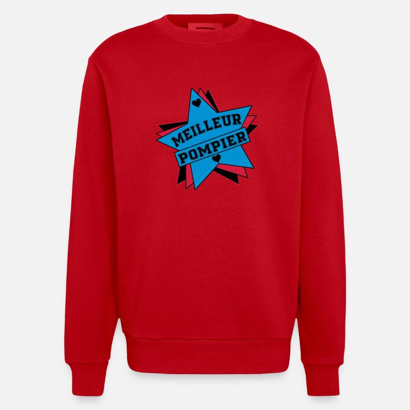 BESTER FEUERWEHRMANN - Heavyweight Oversized Organic Crew Neck Made in EU - Rot