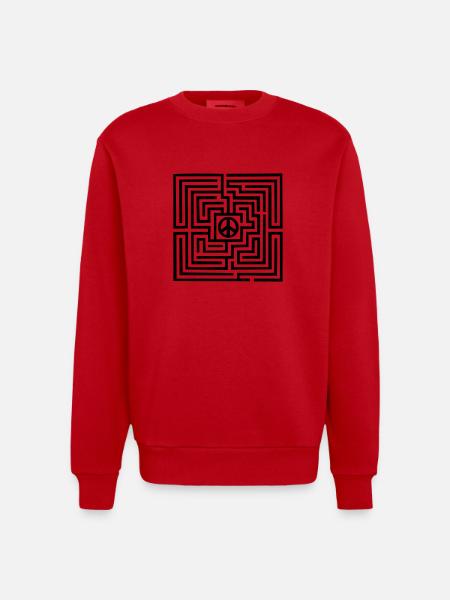 Peace - Heavyweight Oversized Organic Crew Neck Made in EU - Rot