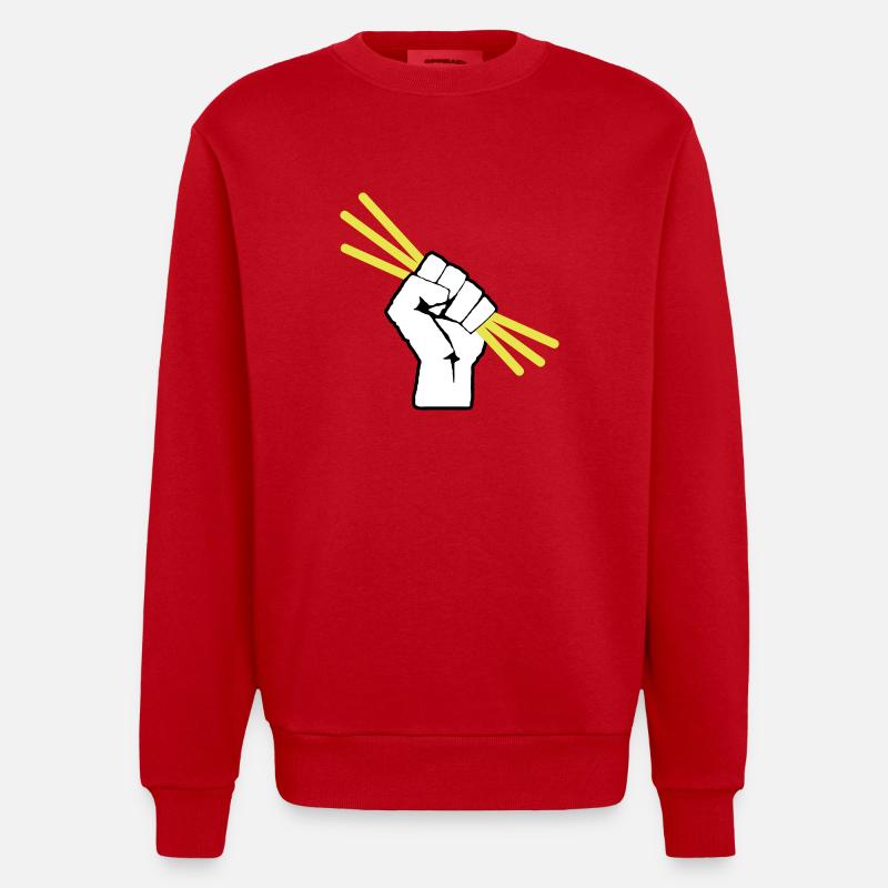 Leuchtstäbchen - Knicklicht - Faust - Heavyweight Oversized Organic Crew Neck Made in EU - Rot