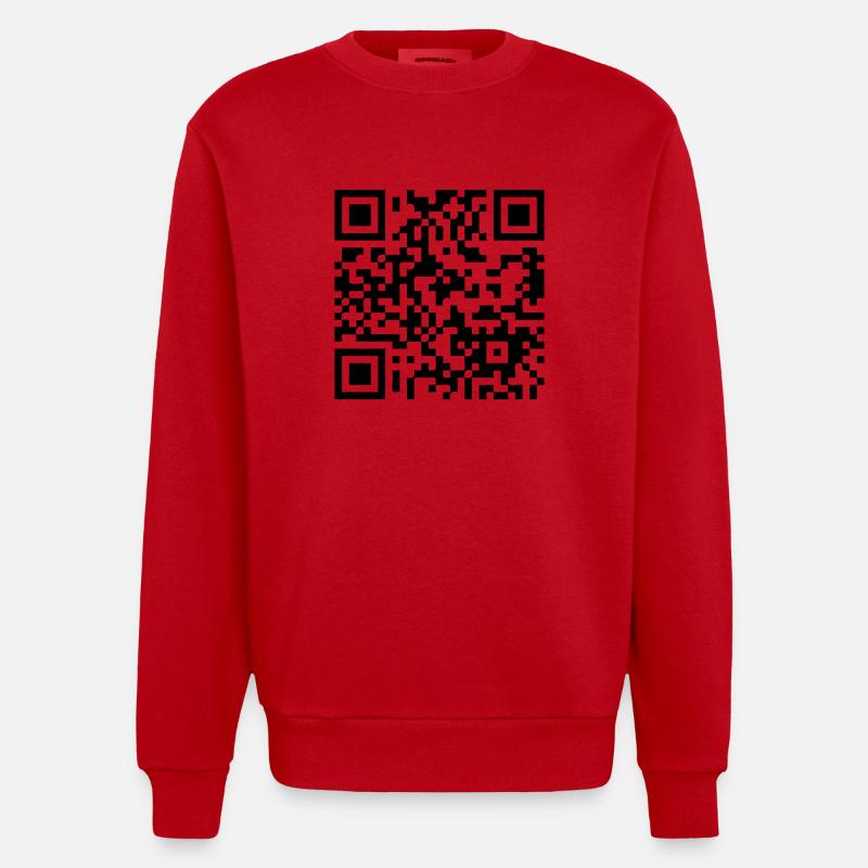 barcode3d - Heavyweight Oversized Organic Crew Neck Made in EU - Rot
