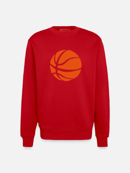 basketball_orange_2 - Heavyweight Oversized Organic Crew Neck Made in EU - red