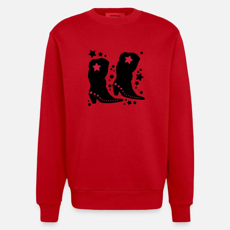 Bottes de cowboy - Sweat bio épais oversize fabriqué en UE - rouge