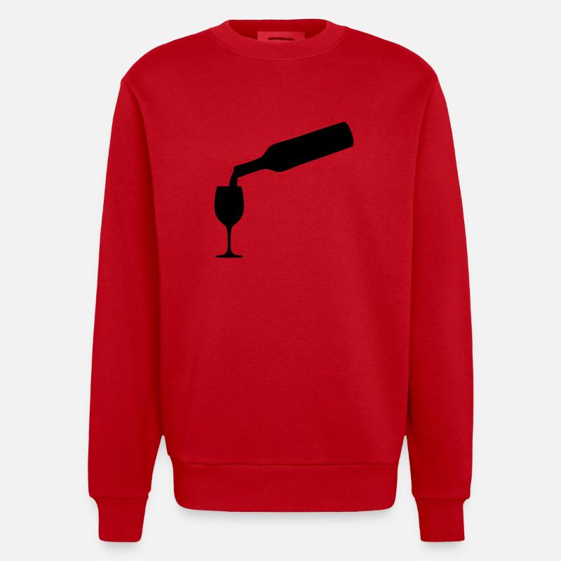 vin bouteille - Sweat bio épais oversize fabriqué en UE - rouge