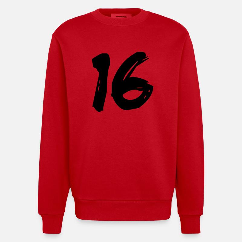 Brushed 16 - Heavyweight Oversized Organic Crew Neck Made in EU - Rot