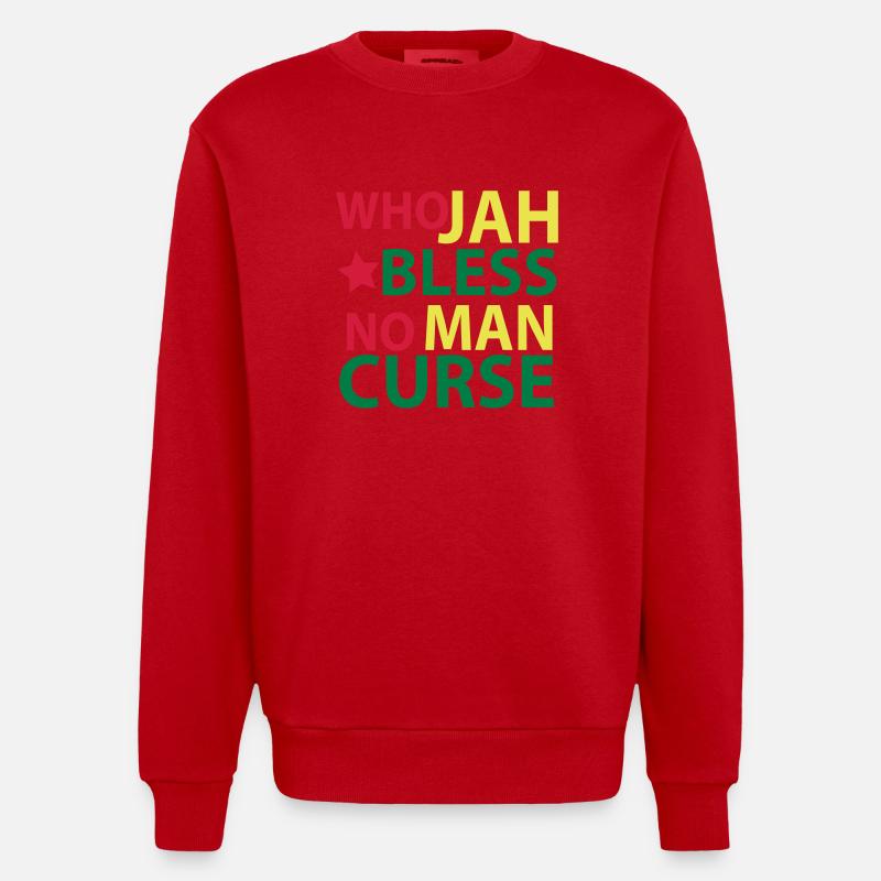 who jah bless - Heavyweight Oversized Organic Crew Neck Made in EU - red
