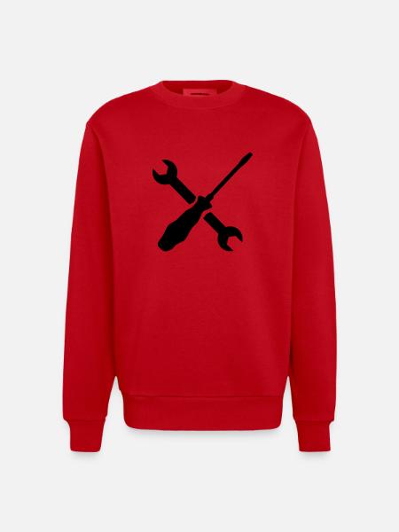 Screwdriver wrench - Heavyweight Oversized Organic Crew Neck Made in EU - red