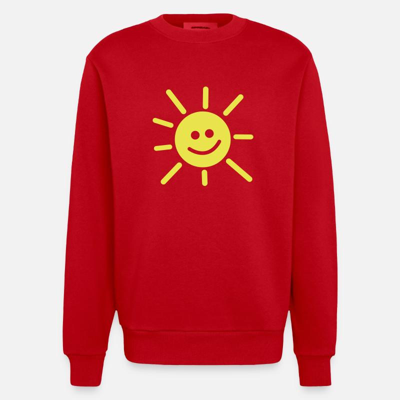 Sonne - Heavyweight Oversized Organic Crew Neck Made in EU - Rot